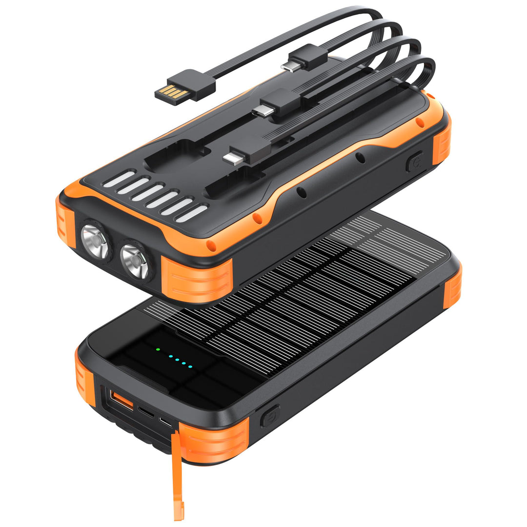 MINRISE Solar Power Bank 40000mAh, Tragbares Ladegerät PD 20W Schnellladegerät Solar Ladegerät Power
