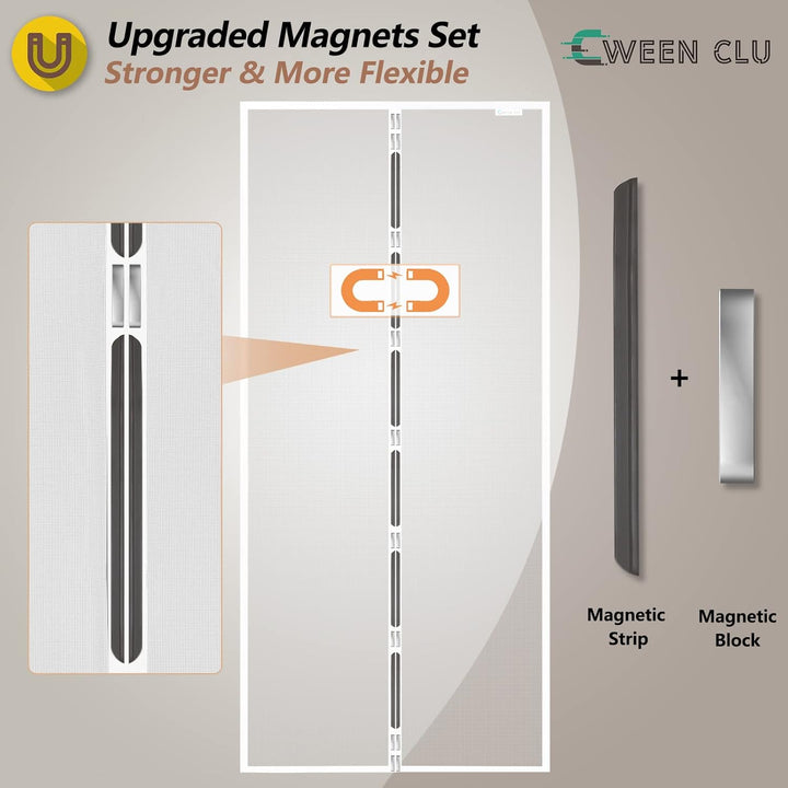 Fliegengitter Tür 110x200 cm, Magnet Fliegengitter Balkontür Ohne Bohren, Geeignet für Balkontüren,