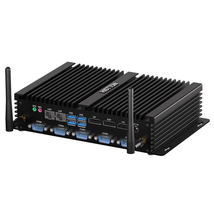 HISTTON Mini PC Lüfterlos Industrie PC Quad Core i7-8550U DDR4 16GB RAM 512GB SSD, 4 RS232 COM+2 RS2