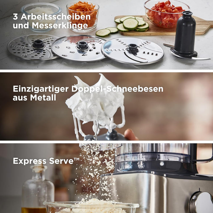 Kenwood MultiPro Compact FDM304SS – Kompakt-Küchenmaschine, 2,1 Liter, leistungsstarker Küchenhelfer