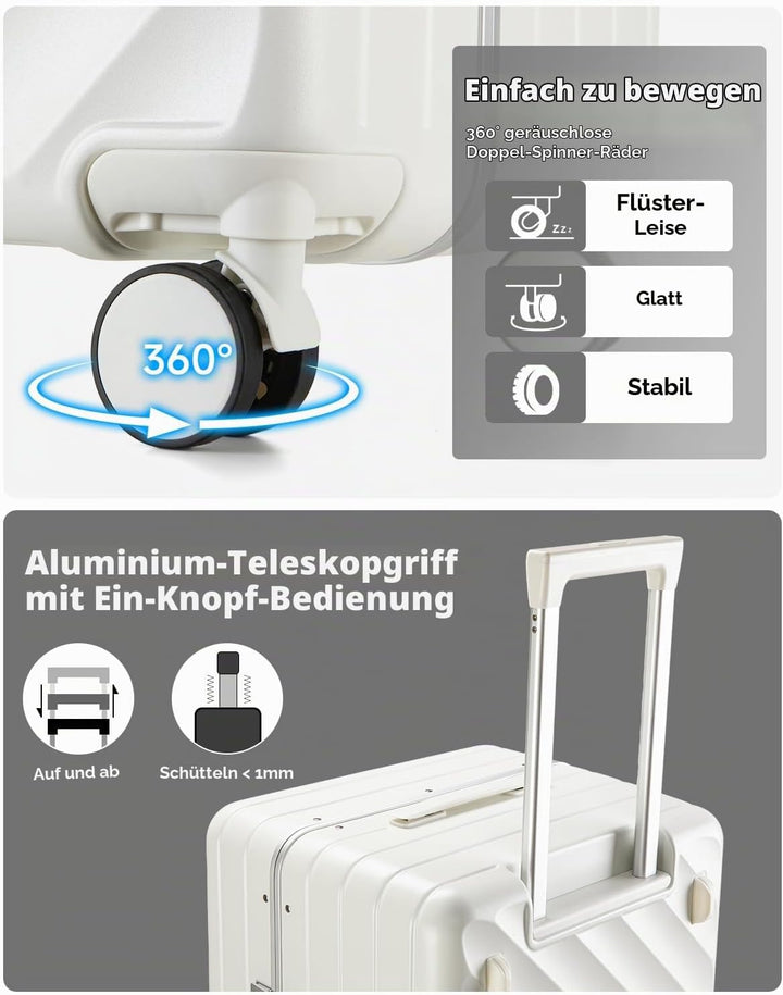 Sea choice Kofferset 2 Teilig Hartschale Trolley Handgepäck mit Laptopfach und Grosse Kapazität 30in