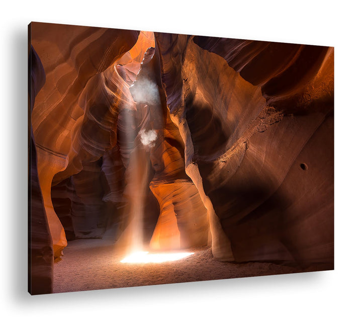deyoli Höhle mit Licht Format: 80x60 cm als Leinwandbild, Motiv fertig gerahmt auf Echtholzrahmen, H