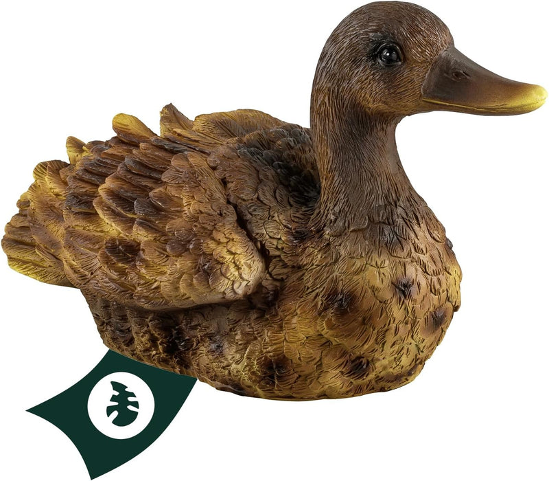VERDOBA Gartendekoration Ente aus Kunstharz handbemalt - Gartenfiguren für aussen & Wintergarten Dek