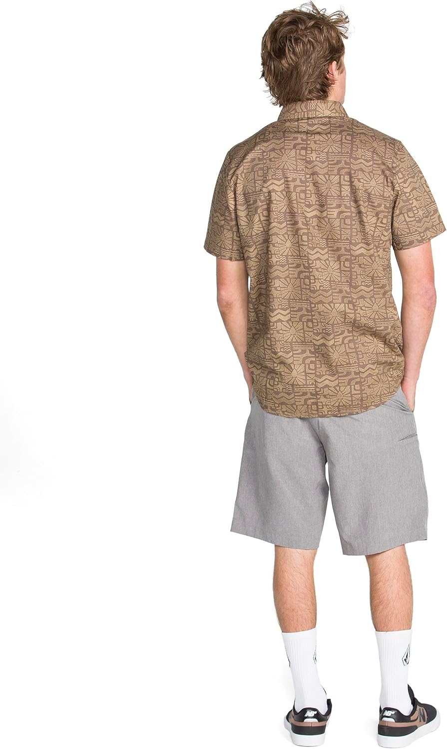 Volcom Herren Lässige Shorts 34 Grau Meliert, 34 Grau Meliert