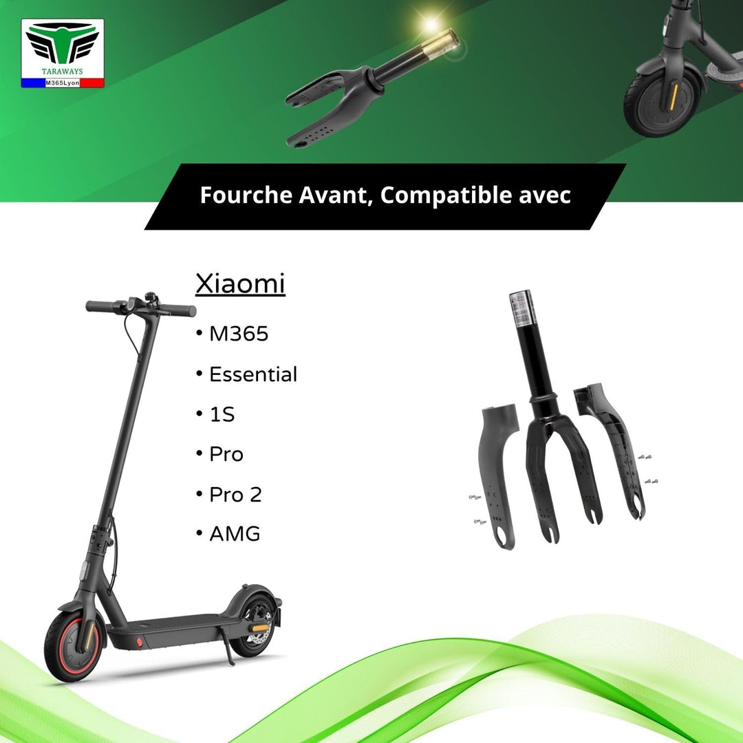 M365Lyon Vorderradgabel für Xiaomi M365, M365 Pro, Pro2, Essential und 1S Scooter Schwarz, Schwarz