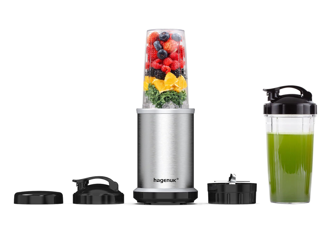 Nutrition Mixer SMART BLENDER | 1000 Watt | >30.000 UpM | inklusive To-Go-Becher (Silber), Silber