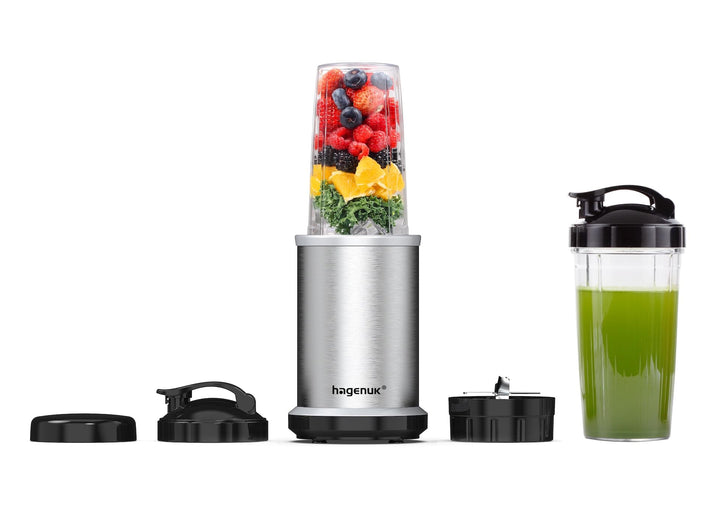 Nutrition Mixer SMART BLENDER | 1000 Watt | >30.000 UpM | inklusive To-Go-Becher (Silber), Silber