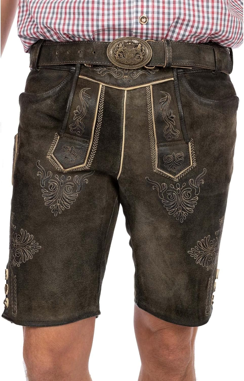 MADDOX Lederhose kurz AMMERSEE antik Smoke 48 Braun, 48 Braun