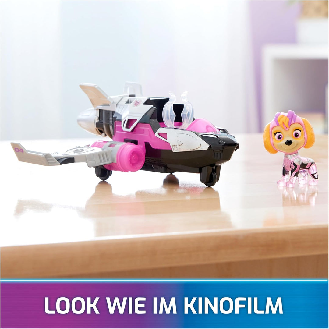 PAW Patrol: Der Mighty Kinofilm, Superhelden-Basis-Fahrzeug von Skye mit Welpenfigur, Flugzeug mit L