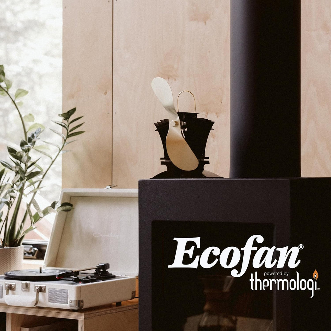 Ecofan 806CAXBX Wärmebetriebener Holzofenventilator, schwarz, zweisprachig, 22,9 cm Klinge Schwarz Z
