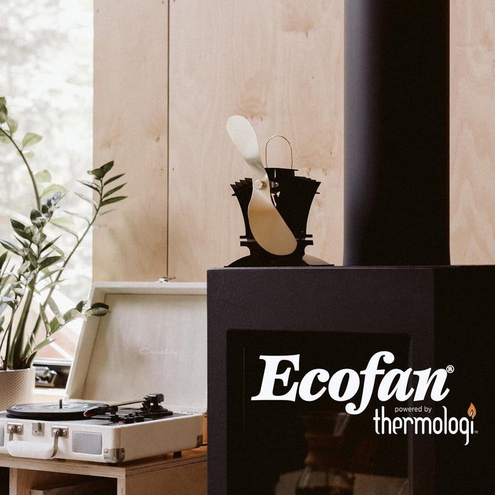 Ecofan 806CAXBX Wärmebetriebener Holzofenventilator, schwarz, zweisprachig, 22,9 cm Klinge Schwarz Z