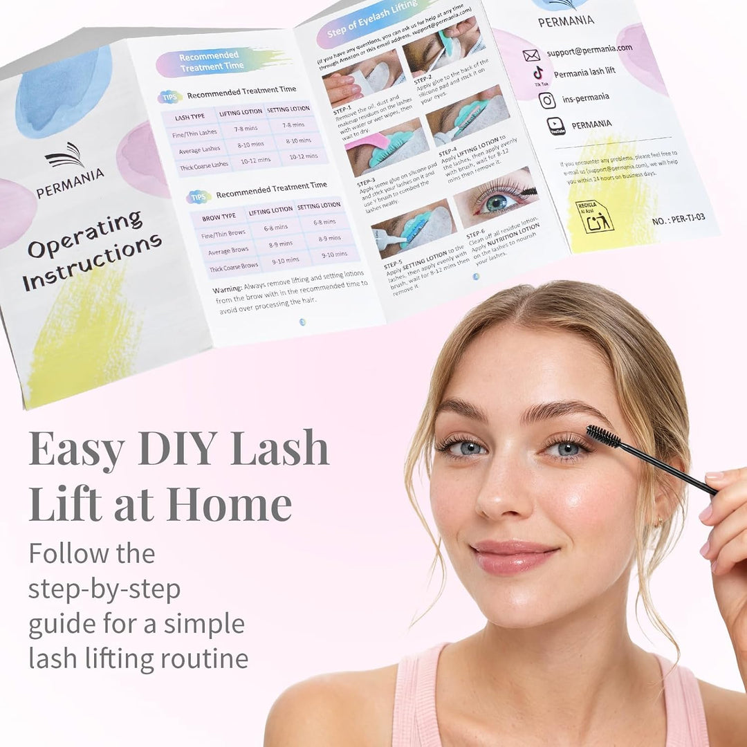 PERMANIA Wimpernlifting Set - Korean Lash Lifting Set - Verbessertes Wimpernwelle und Augenbrauen Li