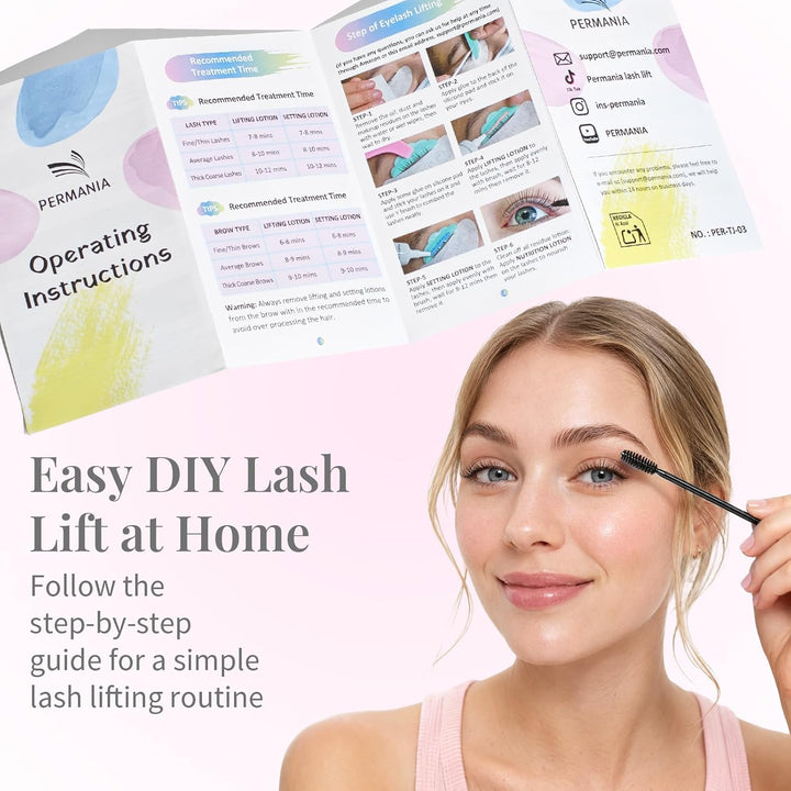 PERMANIA Wimpernlifting Set - Korean Lash Lifting Set - Verbessertes Wimpernwelle und Augenbrauen Li