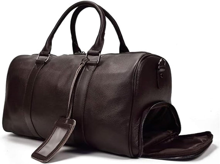 Leder Reisetasche grosse Kapazität Duffel Gepäcktasche mit Schuhfach, Männer Frauen Umhängetasche fü