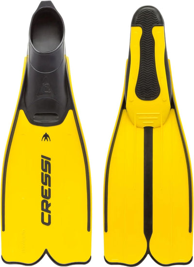 Cressi Rondinella Full Foot Snorkeling/Free Diving Fins (Made in Italy) 35/36 Gelb, 35/36 Gelb