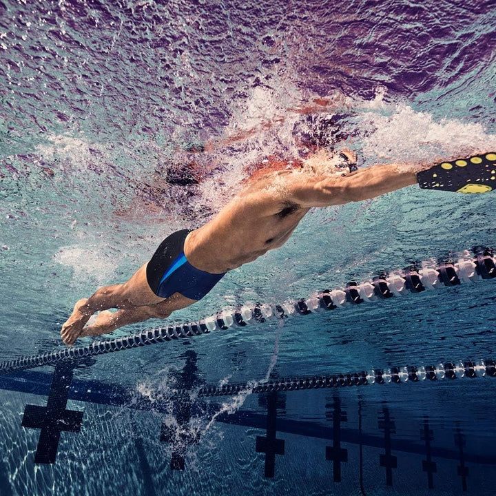 Speedo Fitness Splice Powerflex Eco Square Leg Badeanzug Marineblau/Blau XL, Marineblau/Blau XL