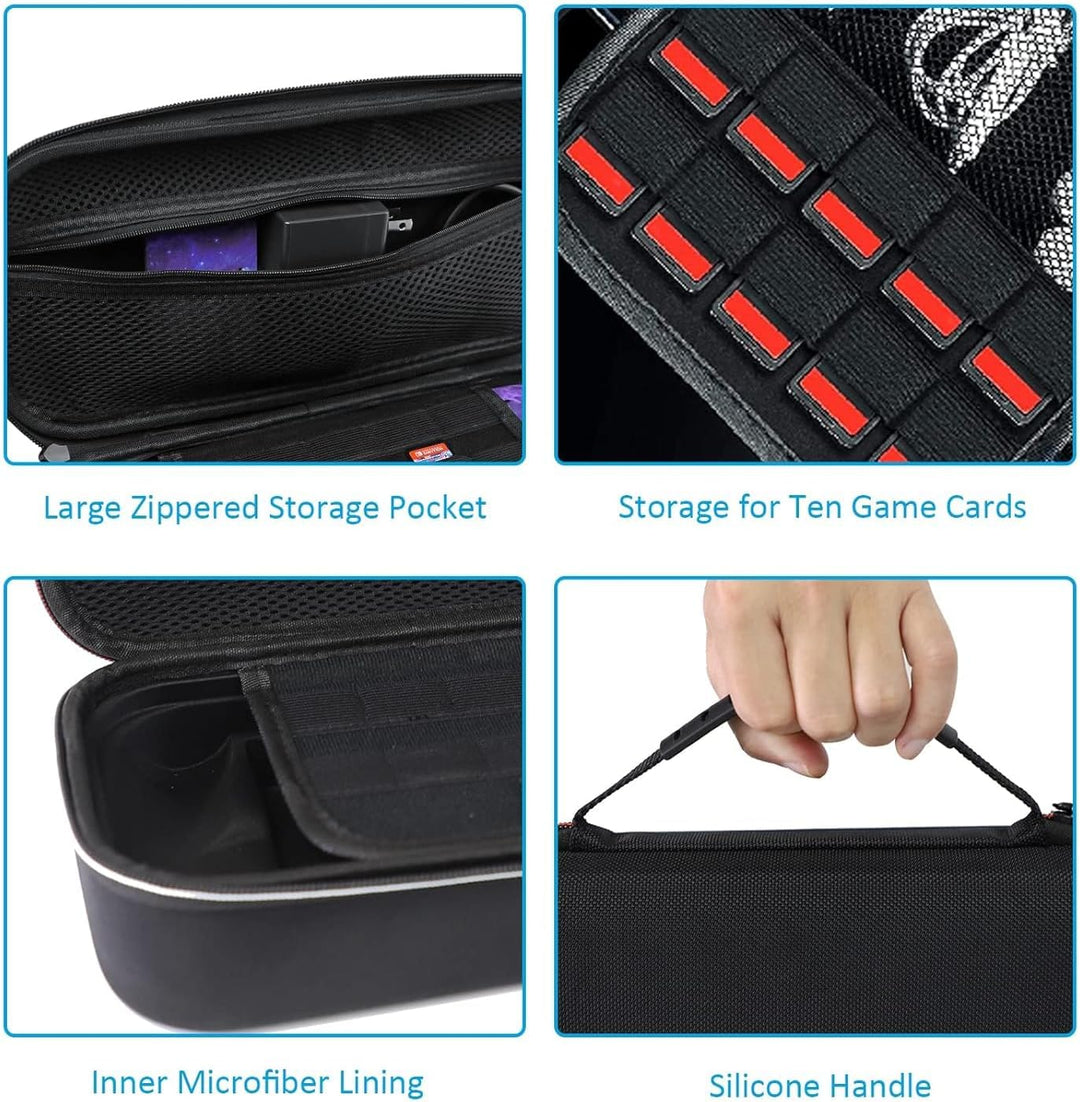NexiGo Switch Controller Tragetasche für Nintendo Switch, Switch Game Storage Case mit 10 Spielkarte