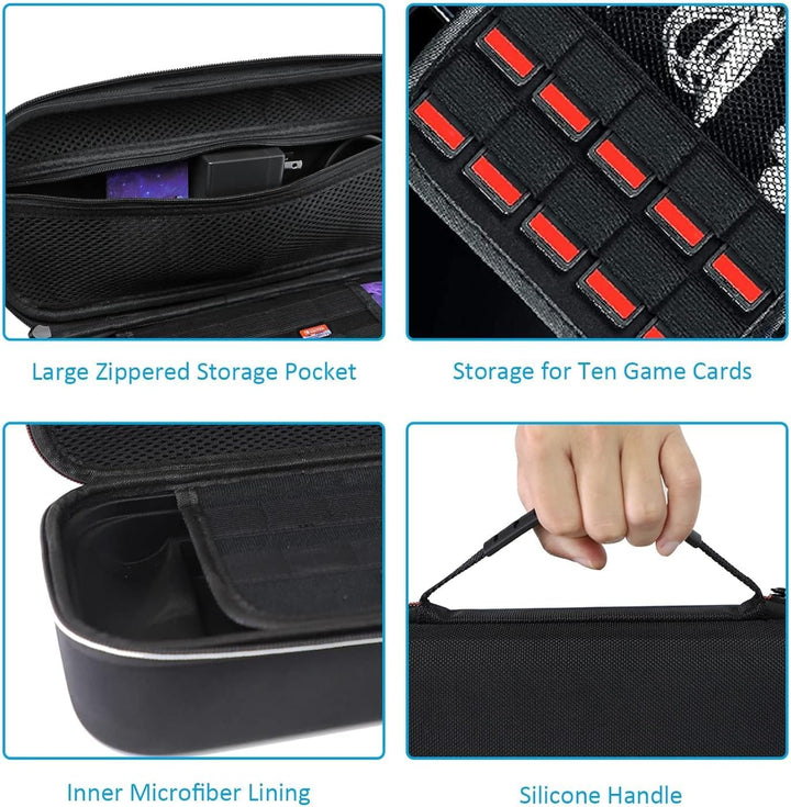 NexiGo Switch Controller Tragetasche für Nintendo Switch, Switch Game Storage Case mit 10 Spielkarte