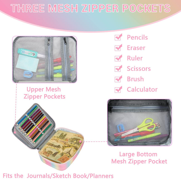 VASCHY Grosse Federmäppchen, Multi Fächer Mäppchen Organizer 72 Stück Etui Schule Federmappe Federta