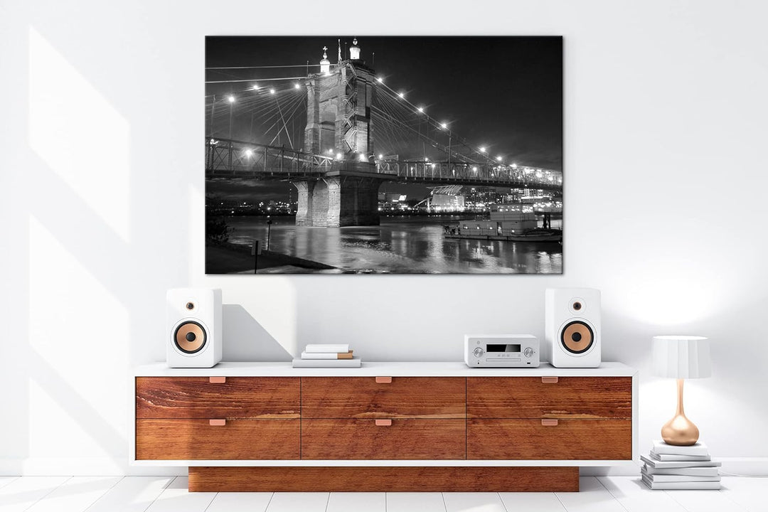 deyoli gigantische Hängebrücke in Ohio Format: 80x60 Effekt: Schwarz&Weiss als Leinwandbild, Motiv f