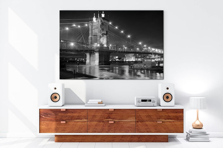deyoli gigantische Hängebrücke in Ohio Format: 80x60 Effekt: Schwarz&Weiss als Leinwandbild, Motiv f
