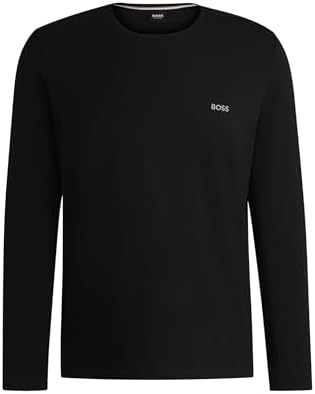 BOSS Herren Mix&Match LS-Shirt R Regular-Fit Longsleeve aus Stretch-Baumwolle mit Logo-Stickerei Sch