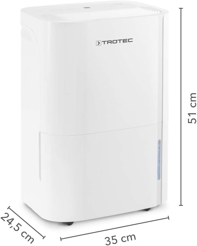 TROTEC Luftentfeuchter elektrisch TTK 66 E – Leistung 24 L/Tag – Fläche 50 m² / 125 m³ – mit Autoabs