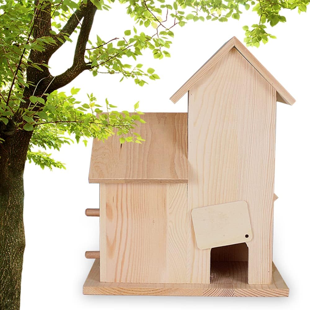 Nistkasten Meise Bausatz, Vogelhaus Wetterfest aus Holz, Nistkasten Wellensittich, Vogelhäuschen Bla