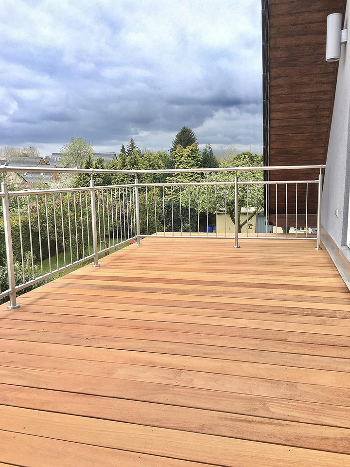 TIBU Geländer senkrechte Streben Balkon Terrasse Brüstung Pfostenart: Eckpfosten Höhe:900 mm Eckpfos