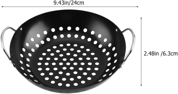 MAGICLULU Grilltopf aus Eisen mit Antihaftbeschichtung und Komfortablem Doppelgriff für Outdoor Barb