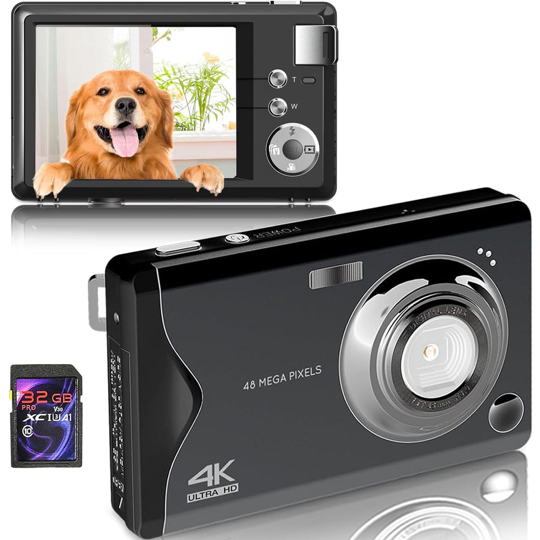 Digitalkamera, 48MP 1080P Full HD-Kamera, 32GB TF-Karte, 3,0-Zoll-Bildschirm, tragbare Kompaktkamera