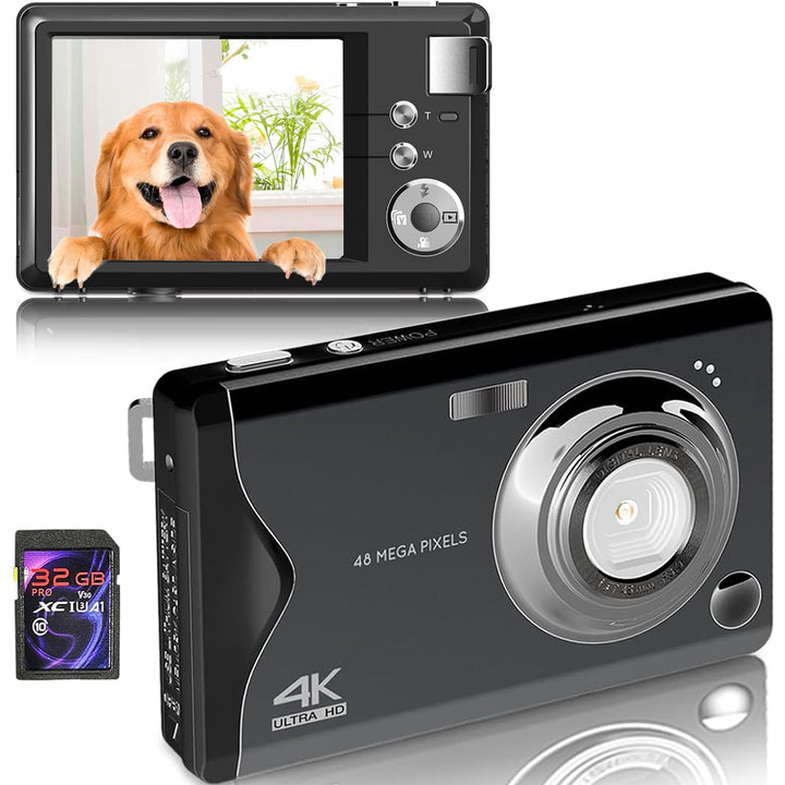 Digitalkamera, 48MP 1080P Full HD-Kamera, 32GB TF-Karte, 3,0-Zoll-Bildschirm, tragbare Kompaktkamera