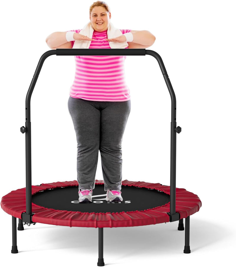 CLORIS 101,6 cm faltbares Fitness-Trampolin – maximale Belastung 400lb, Mini-Rebounder mit verstellb