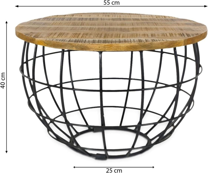 Couchtisch rund ø55/60/65/75cm Beistelltisch Industrie Style Metall Gestell Farbe Lexington ø 55cm s