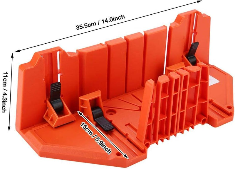 Dioche Gehrungsbox, Gehrungsbox für Holzfugen 0° 22,5° 45° 90° 4 Arten von Rillen zum Schneiden von