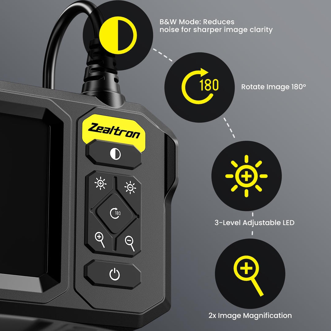 Endoskopkamera mit Licht, 8mm IP67 wasserdichte Inspektionskamera, 4,3 Zoll IPS Bildschirm, 1080P HD