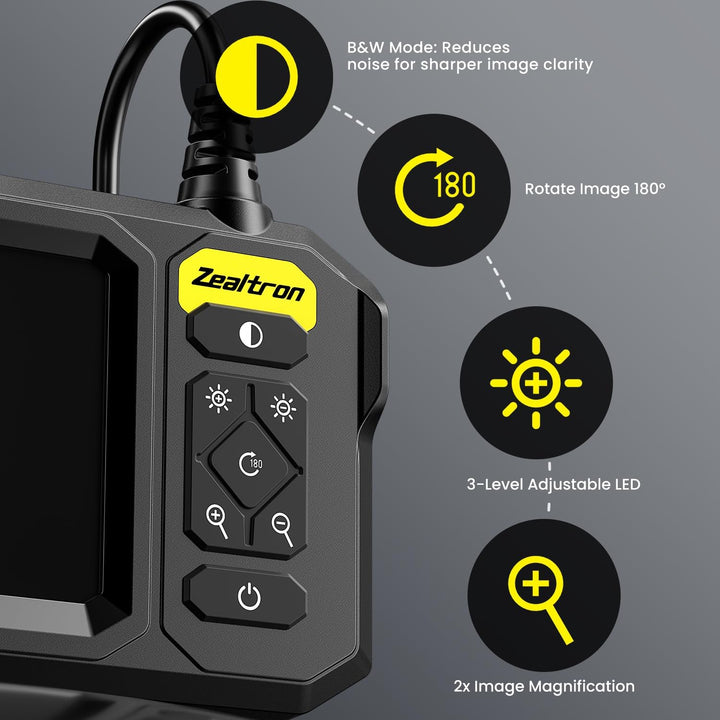 Endoskopkamera mit Licht, 8mm IP67 wasserdichte Inspektionskamera, 4,3 Zoll IPS Bildschirm, 1080P HD
