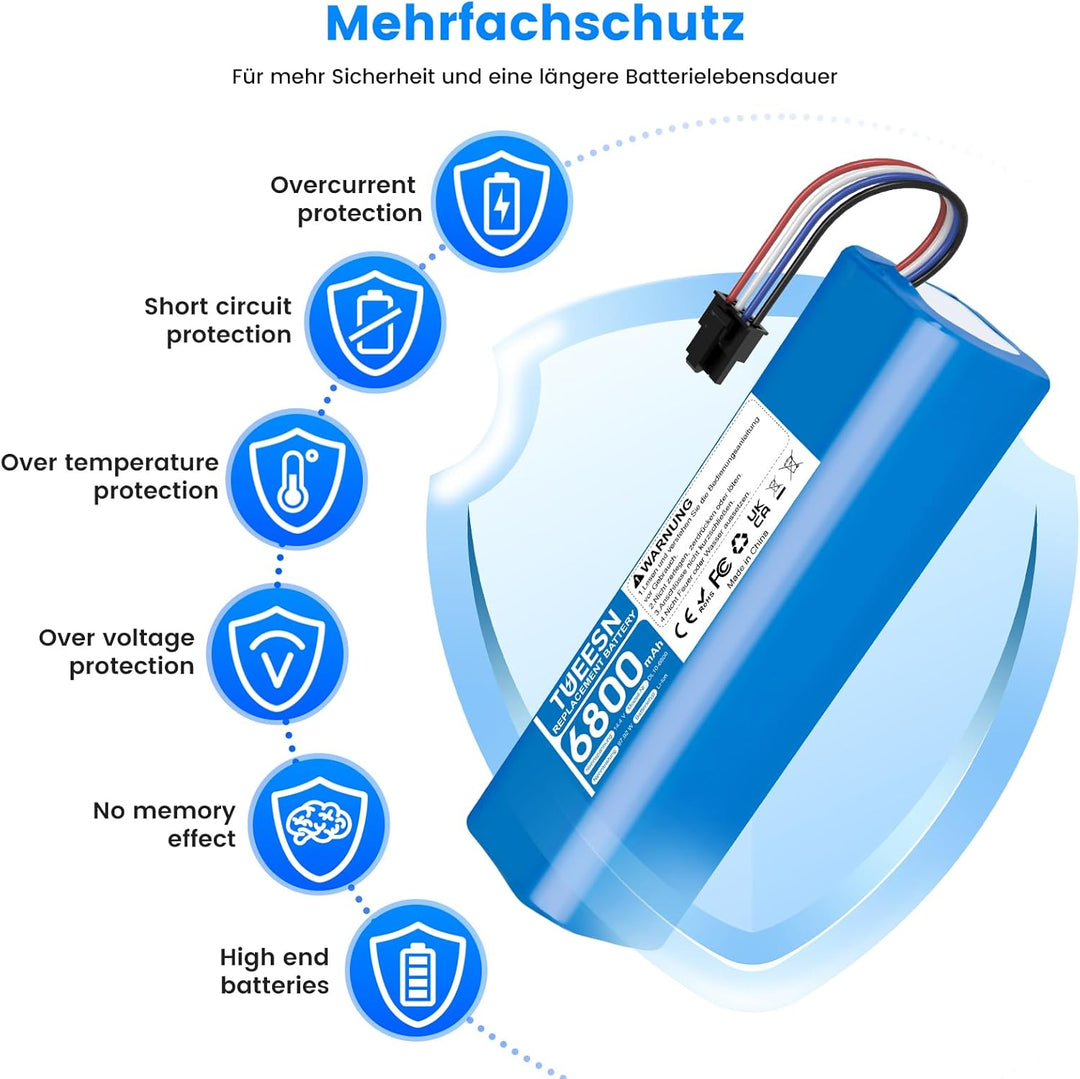 14,4V 6800mah Ersatzakku für Dreame L10s Ultra,D9 Pro D9 Max,D10/D10 Plus/D10s/L10/ L10s/Z10 Pro