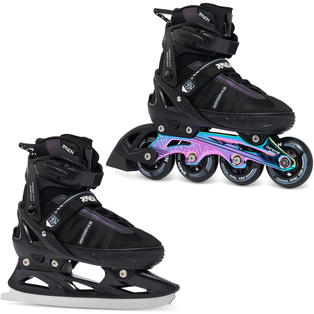 RAVEN Profession Inlineskates Inliner für Kinder und Erwachsene OPTIONAL 2in1 mit Schlittschuhen ver
