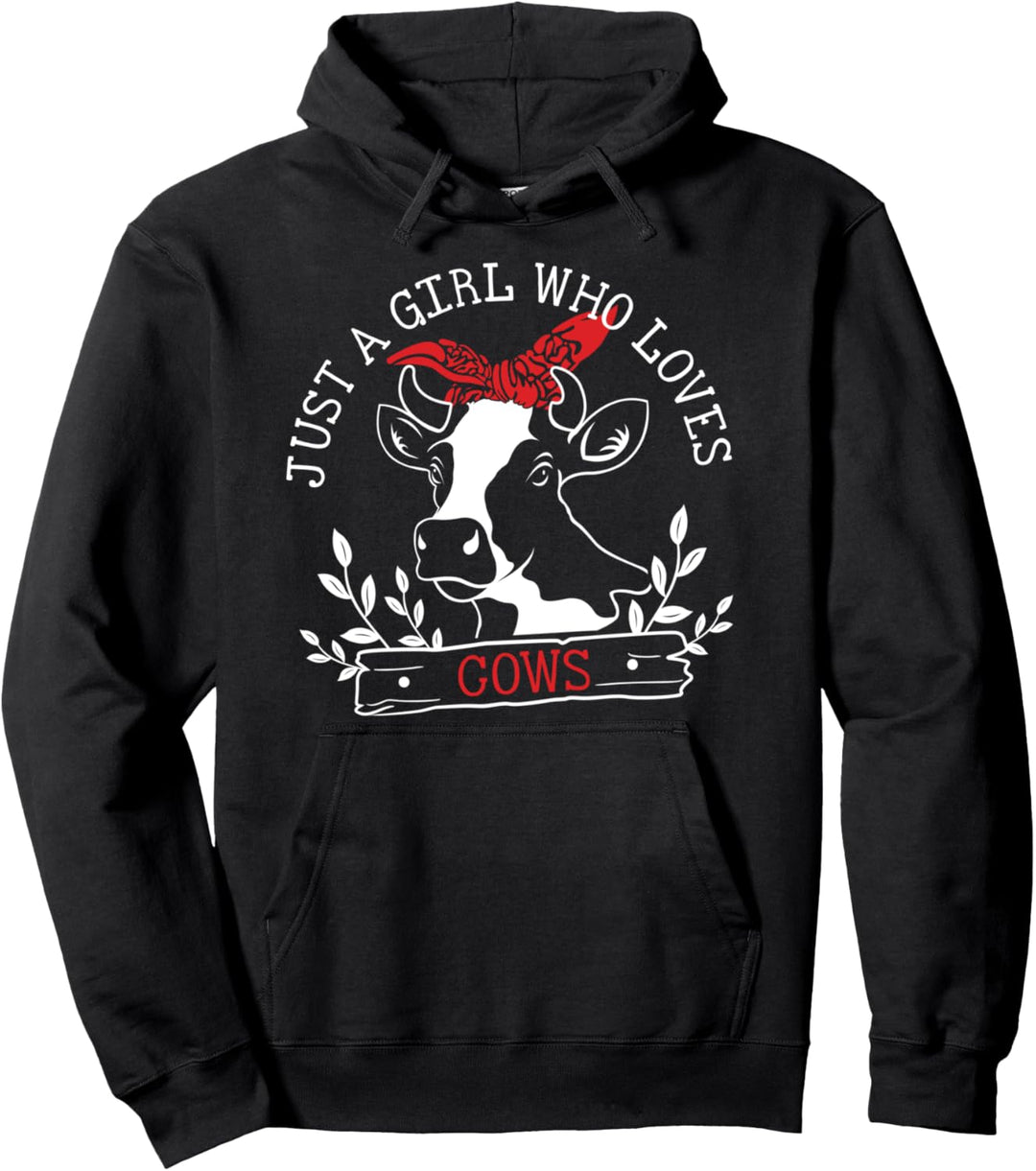 Nur ein Mädchen, das Kühe liebt Pullover Hoodie