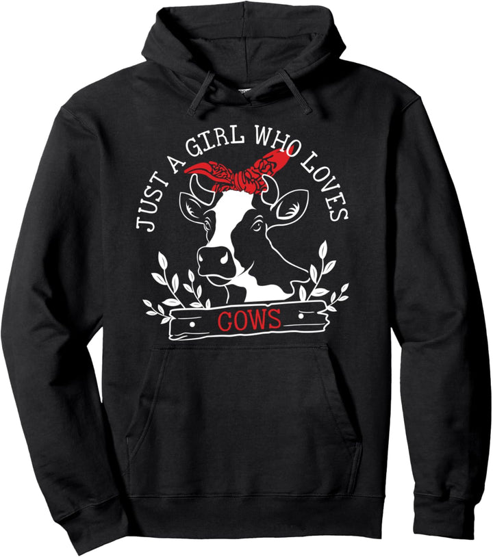 Nur ein Mädchen, das Kühe liebt Pullover Hoodie