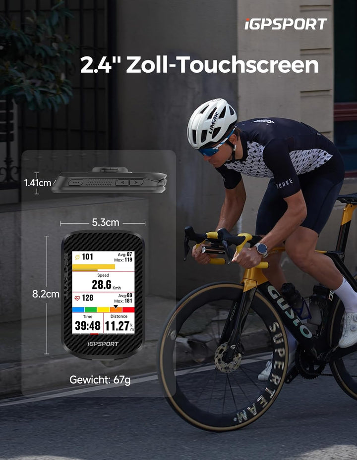 iGPSPORT BSC300T GPS Fahrradcomputer Kabellos, Touchscreen und Tasten MAP-Navigation Trainingsfunkti
