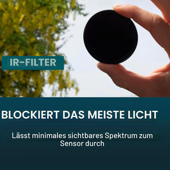 MaD Camera - 52mm R85 IR Infrarotfilter - 850nm Premium DSLR-Objektivfilter für kontrastreiche Schwa