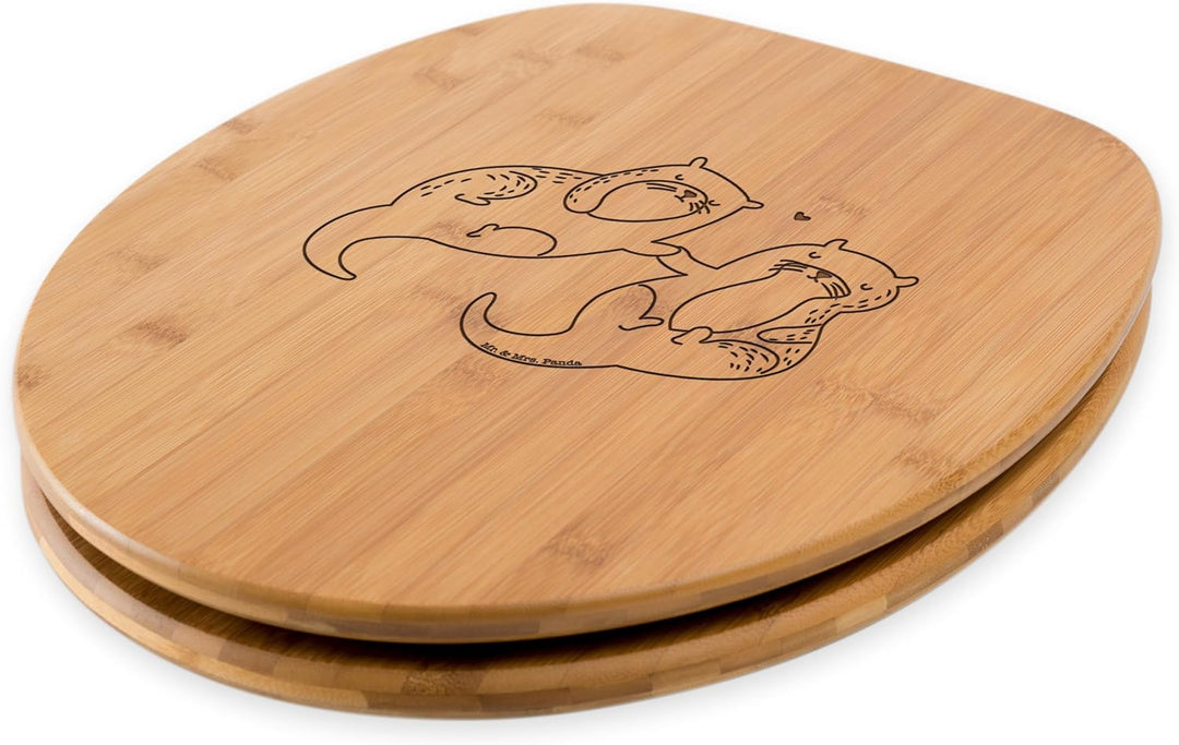 Mr. & Mrs. Panda WC Sitz Otter händchenhaltend - Geschenk, Klodeckel, Liebe, Seeotter, WC-Sitz, Toil