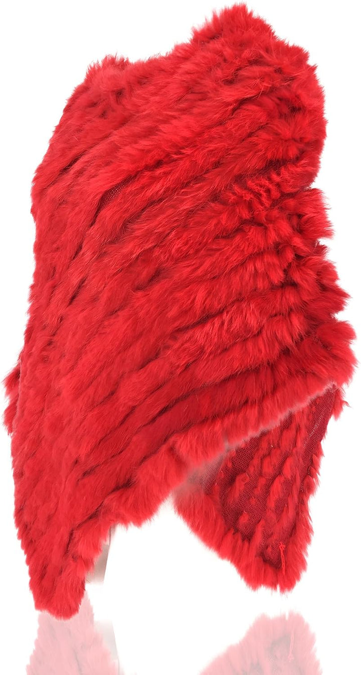 Kaninchen Pelz Poncho Flauschig, Rot