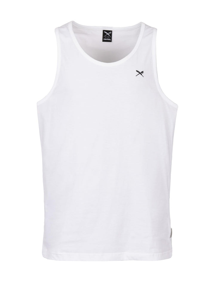 IRIEDAILY Herren Tank Top MINI Flag Baumwolle Regular Fit S Weiss, S Weiss