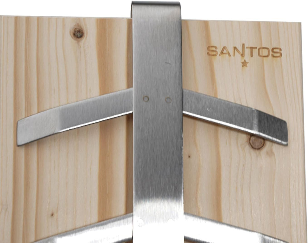 SANTOS Flammlachshalter mit Brett - Flammlachs - Einstellbarer Neigungswinkel - Edelstahl Halterung,