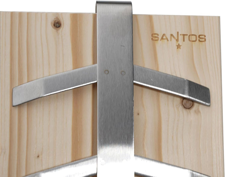 SANTOS Flammlachshalter mit Brett - Flammlachs - Einstellbarer Neigungswinkel - Edelstahl Halterung,