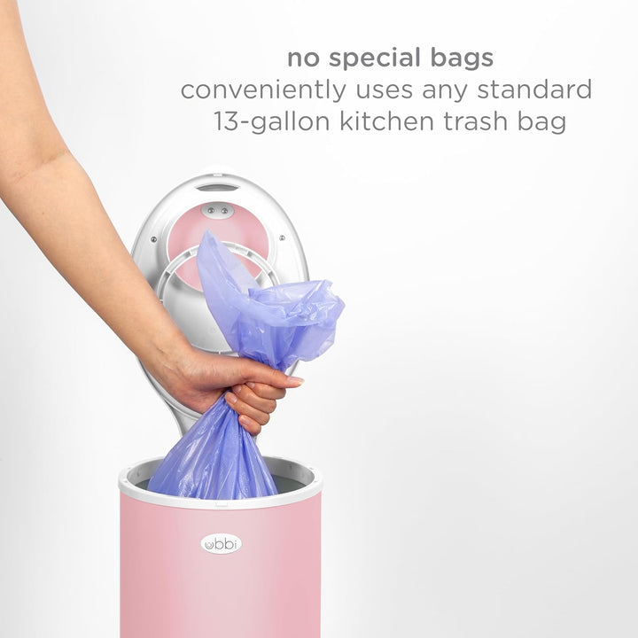 Ubbi Stainless Steel Diaper Pail, Odor Locking, No Special Bag Required, Award-Winning, Registry Mus