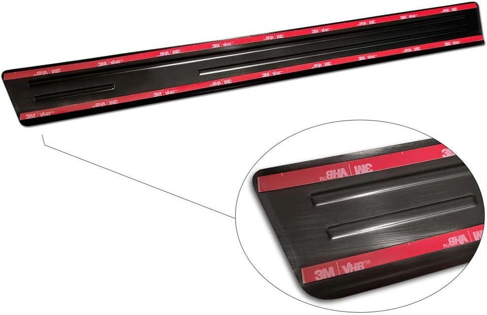 Black Inox door sill protectors compatible with Opel Grandland X 2017-2021 & Facelift 2021- 'Hybrid'